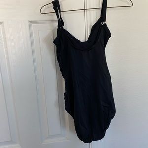 Black One Pice Wrapped Swimsuit